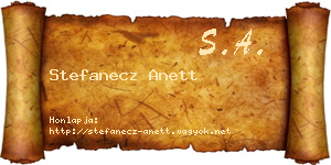 Stefanecz Anett névjegykártya