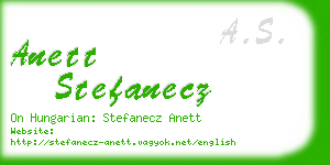 anett stefanecz business card